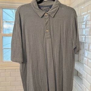 Faherty Men's Polo in Gray Stripes